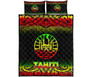 Tahiti Polynesian Quilt Bed Set - Tahiti Flag Reggae Fog Style 1
