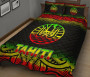 Tahiti Polynesian Quilt Bed Set - Tahiti Flag Reggae Fog Style 3