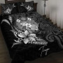 Tonga Quilt Bed Set - Fish With Plumeria Flowers Style 2