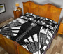 New Caledonia Quilt Bed Set - New Caledonia Coat Of Arms & Polynesian White Tattoo Style 5