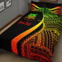 Tuvalu Custom Personalised Quilt Bet Set - Reggae Polynesian Tentacle Tribal Pattern 2