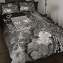 Fiji Custom Personalised Quilt Bed Set - Humpback Whale with Tropical Flowers (White) 1