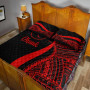 Chuuk Quilt Bet Set - Red Polynesian Tentacle Tribal Pattern 4