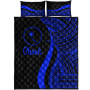 Chuuk Quilt Bet Set - Blue Polynesian Tentacle Tribal Pattern 5