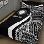 Northern Mariana Islands Custom Personalised Quilt Bet Set - White Polynesian Tentacle Tribal Pattern 2