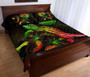 American Samoa Polynesian Quilt Bed Set - Turtle With Blooming Hibiscus Reggae 3