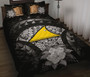 Tokelau Polynesian Quilt Bed Set Hibiscus Gray 1
