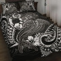 Tonga Quilt Bed Set - White Shark Polynesian Tattoo 1