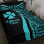 Wallis and Futuna Quilt Bet Set - Turquoise Polynesian Tentacle Tribal Pattern 1