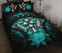 Kosrae Polynesian Quilt Bed Set Hibiscus Turquoise 1