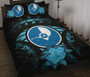 Yap Polynesian Quilt Bed Set Hibiscus Blue 1