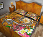 Samoa Custom Personalised Quilt Bed Set - Turtle Plumeria (Gold) 4