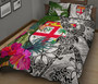 Fiji Custom Personalised Quilt Bet Set White - Turtle Plumeria Banana Leaf 2