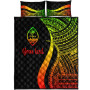 Guam Custom Personalised Quilt Bet Set - Reggae Polynesian Tentacle Tribal Pattern 5