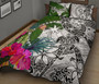 Chuuk Quilt Bed Set White - Turtle Plumeria Banana Leaf 2