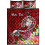 Fiji Custom Personalised Quilt Bed Set - Turtle Plumeria (Red) 2