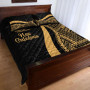 New Caledonia Quilt Bet Set - Gold Polynesian Tentacle Tribal Pattern 3