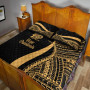 New Caledonia Quilt Bet Set - Gold Polynesian Tentacle Tribal Pattern 4