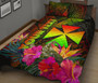 Wallis and Futuna Polynesian Personalised Quilt Bed Set - Hibiscus and Banana Leaves 2