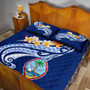 Guam Personalised Quilt Bed Set - Guam Seal Polynesian Patterns Plumeria (Blue) 4