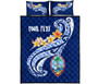 Guam Personalised Quilt Bed Set - Guam Seal Polynesian Patterns Plumeria (Blue) 5