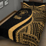 Niue Quilt Bet Set - Gold Polynesian Tentacle Tribal Pattern 2