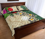 Marshall Islands Polynesian Quilt Bed Set - Hibiscus Turtle Tattoo Beige 3