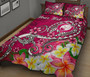 Pohnpei Custom Personalised Quilt Bed Set - Turtle Plumeria (Pink) 2