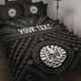 Tahiti Personalised Quilt Bed Set - Tahiti Seal In Polynesian Tattoo Style (Black) 1