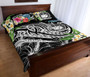 Polynesian Samoa Quilt Bed Set - Summer Plumeria (Black) 3