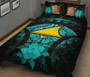 Tokelau Polynesian Quilt Bed Set Hibiscus Turquoise 2