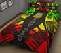 Tuvalu Quilt Bed Set - Tuvalu Coat Of Arms Reggae Tattoo Style 3