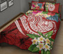 Tonga Polynesian Quilt Bed Set - Summer Plumeria (Red) 2