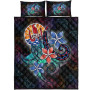 Tahiti Quilt Bed Set - Plumeria Flowers Style 5