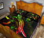 Niue Polynesian Quilt Bed Set - Turtle With Blooming Hibiscus Reggae 4