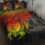 Vanuatu Polynesian Quilt Bed Set - Vanuatu Coat Of Arms & Reggae Turtle Hibiscus 1