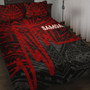 Samoa Quilt Bed Set - Samoa Seal With Polynesian Pattern In Heartbeat Style (Red) 1