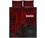 Samoa Quilt Bed Set - Samoa Seal With Polynesian Pattern In Heartbeat Style (Red) 5