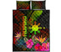 The Philippines Polynesian Quilt Bed Set - Hibiscus and Banana Leaves 5