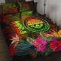 Federated States of Micronesia Polynesian Quilt Bed Set - Hibiscus and Banana Leaves 1