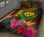 Federated States of Micronesia Polynesian Quilt Bed Set - Hibiscus and Banana Leaves 2