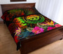 Federated States of Micronesia Polynesian Quilt Bed Set - Hibiscus and Banana Leaves 3