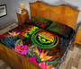 Federated States of Micronesia Polynesian Quilt Bed Set - Hibiscus and Banana Leaves 4