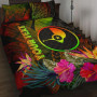 Yap Polynesian Personalised Quilt Bed Set - Hibiscus and Banana Leaves 1