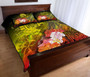 Tahiti Quilt Bed Set - Humpback Whale with Tropical Flowers (Yellow) 3