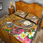 Fiji Quilt Bed Set - Turtle Plumeria (Gold) 4