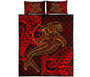 Guam Polynesian Quilt Bed Set - Red Shark Polynesian Tattoo 5