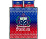 Samoa Quilt Bed Set - Samoa Coat of Arms Red Blue Version 1