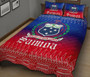 Samoa Quilt Bed Set - Samoa Coat of Arms Red Blue Version 3