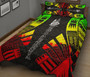 New Caledonia Quilt Bed Set - New Caledonia Coat Of Arms & Polynesian Reggae Tattoo Style 3